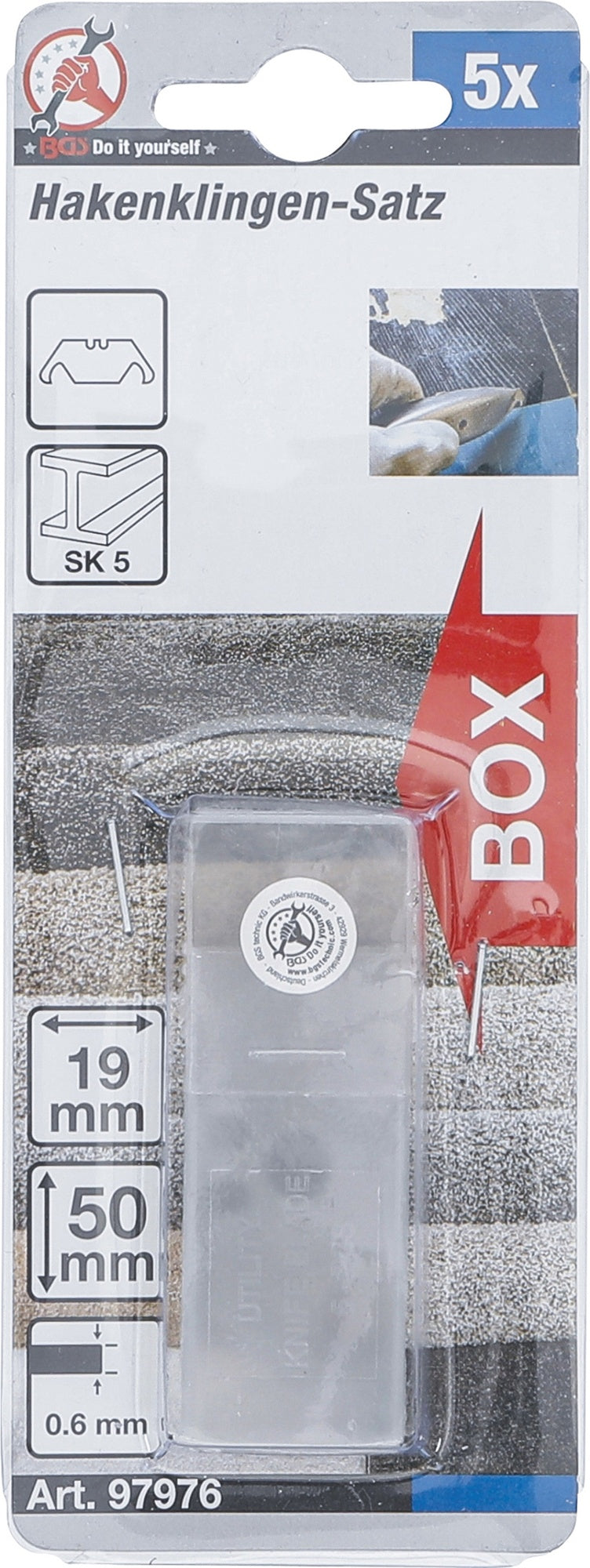 BGS DIY 97976 Satz Trapezklingen 19mm 5 teilig