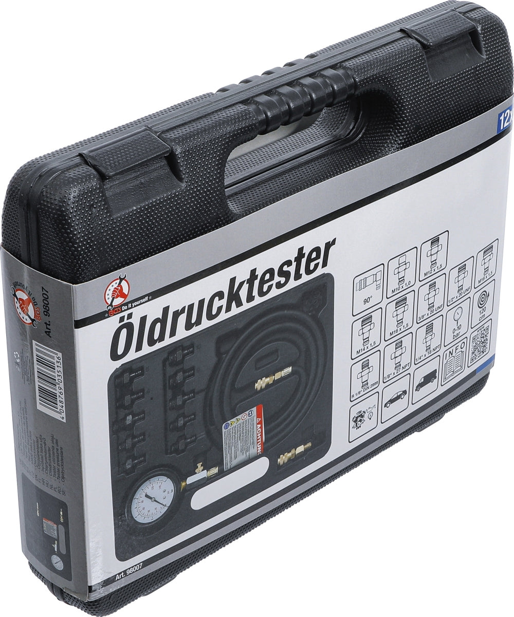 BGS DIY 98007 Öldrucktester mit vielen Adaptern