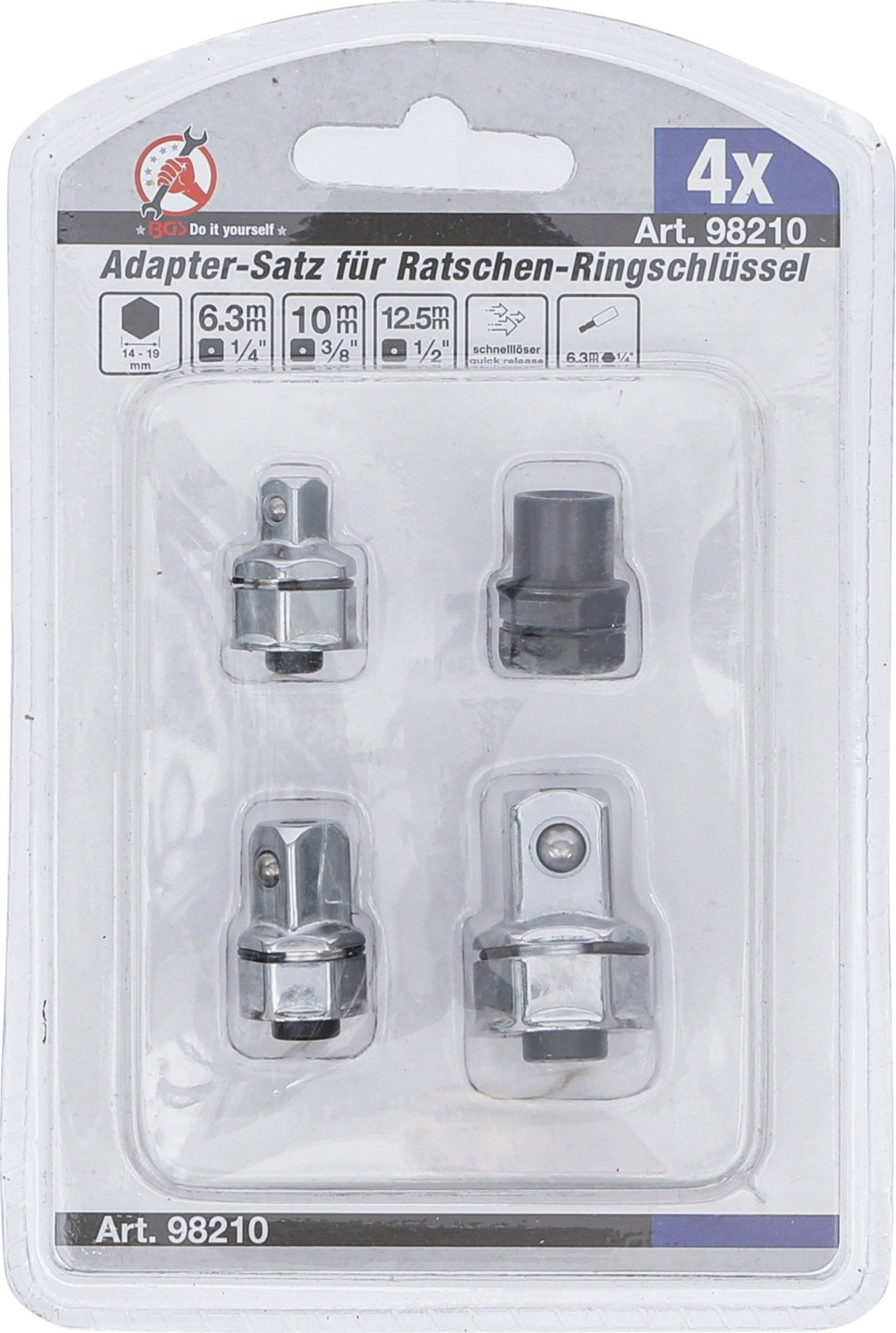 BGS DIY 98210 Satz Adapter für Ratschenringschlüssel 4 teilig