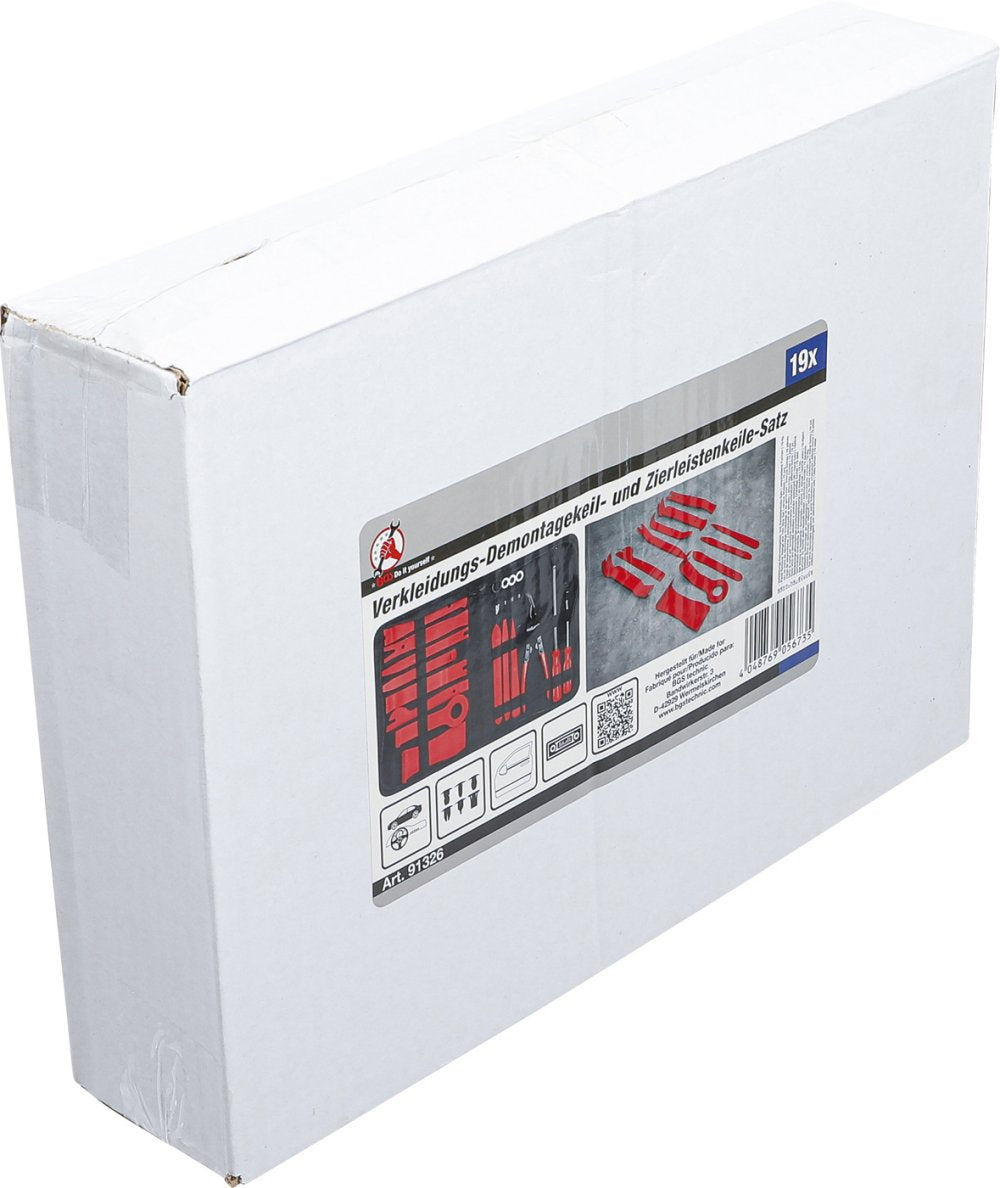BGS DIY 91326 Satz Keile für Verkleidung Demontage Zierleisten verschiedene Formen 19-teilig