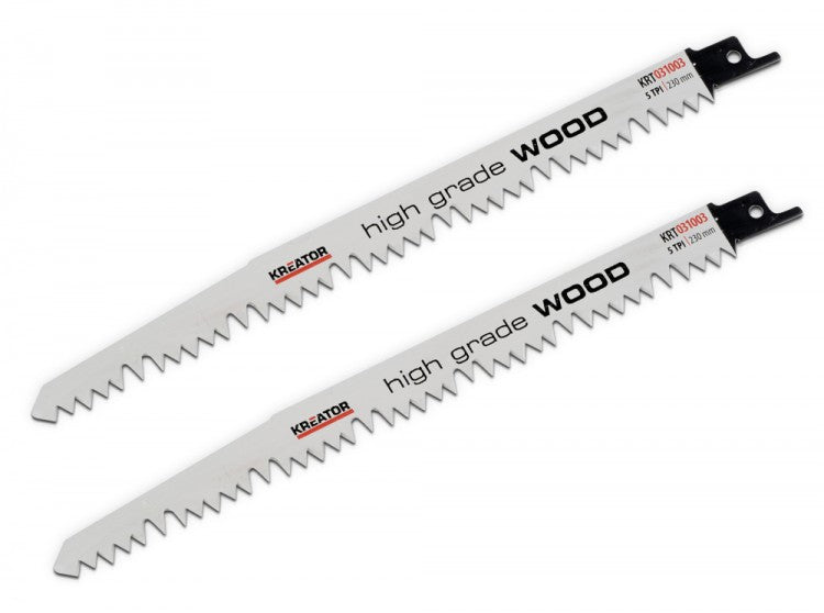 KREATOR 2 x Sägeblatt KRT031003 Holz Länge 230mm TPI fein für Reciprosäge