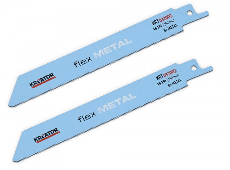 KREATOR 2 x Sägeblatt KRT032002 Metall Länge 150mm 18TPI fein für Reciprosäge