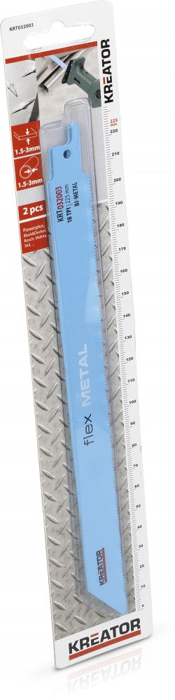 KREATOR 2 x Sägeblatt KRT032003 Metall Länge 225mm 18TPI fein für Reciprosäge