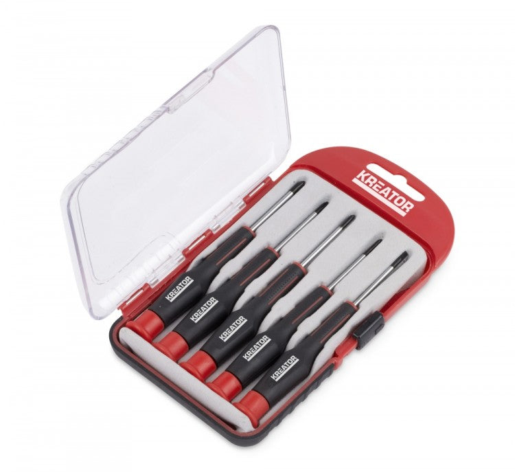 KRT411004 Satz Feinmechaniker Schlitz & Kreuz Schraubendreher 5 teilig