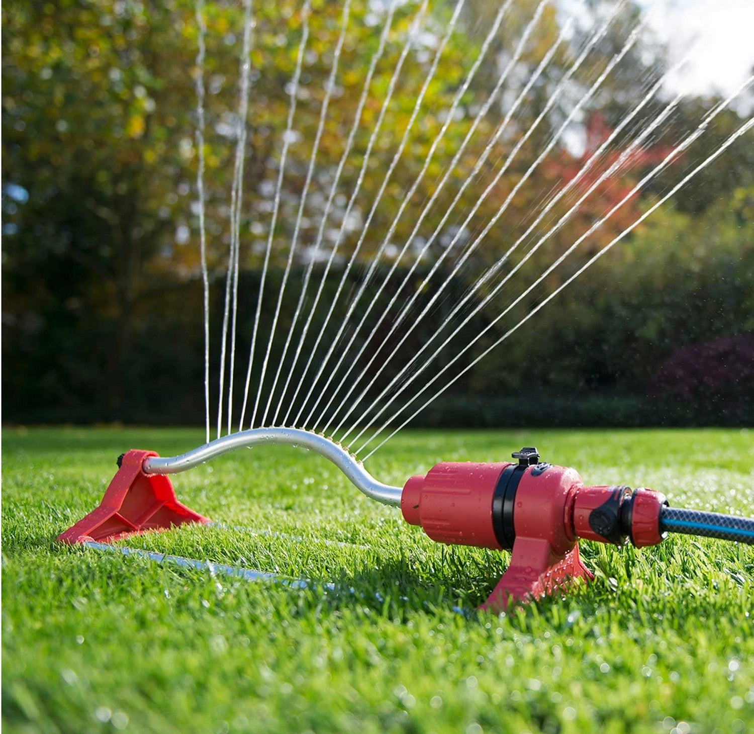 KREATOR KRTGR6521 oszillierender Flächenregner Viereckregner Rasensprenger bis 342m²