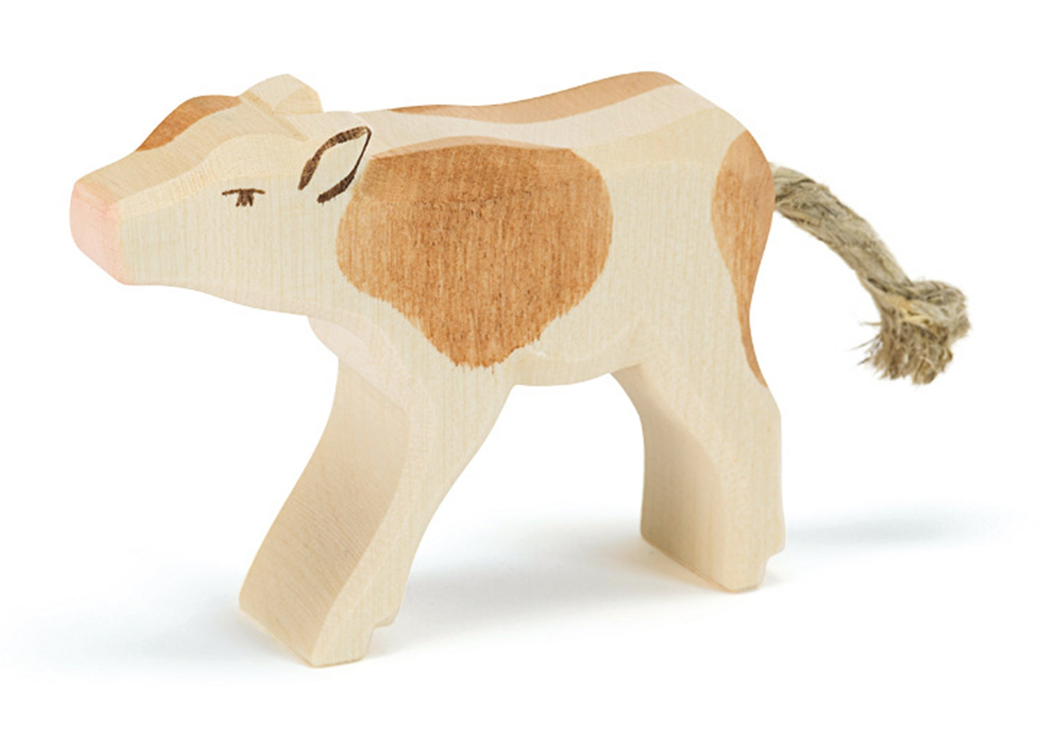 OSTHEIMER 11025 Kalb braun trinkend Höhe 7cm aus Holz Familie & Bauernhof