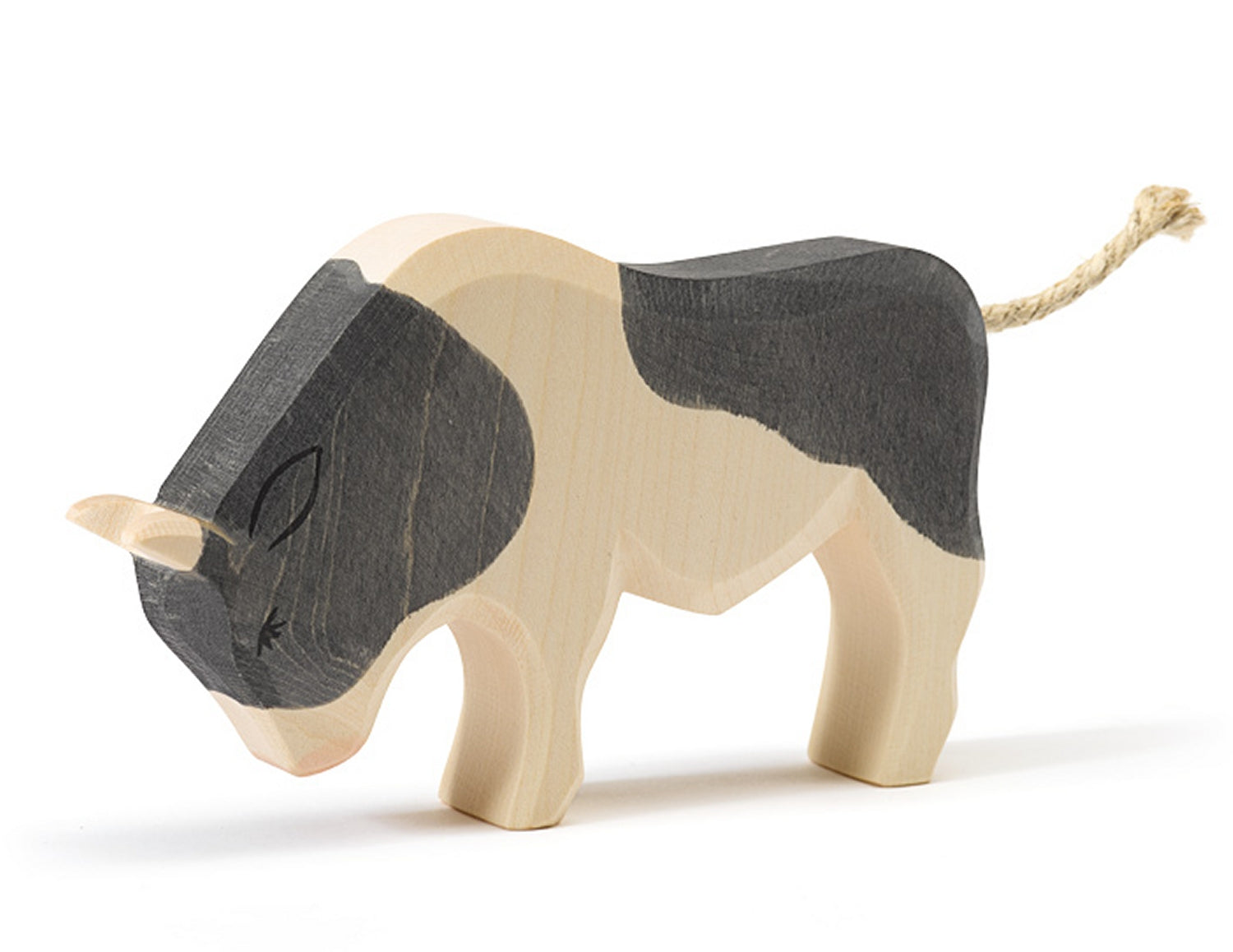 OSTHEIMER 11041 Stier schwarz Höhe 10,5cm aus Holz Familie & Bauernhof