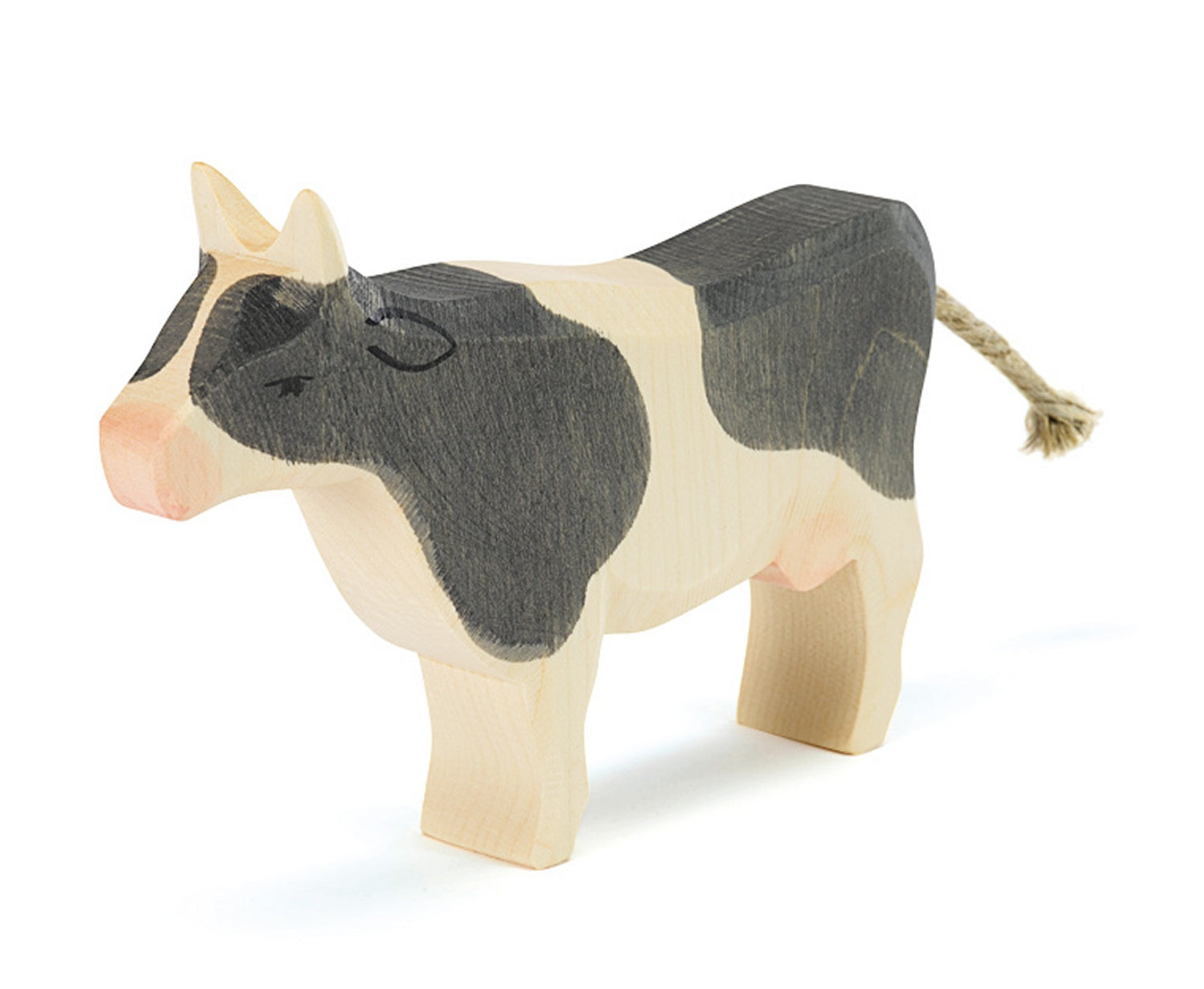 OSTHEIMER 11042 Kuh schwarz stehend Höhe 11,5cm aus Holz Familie & Bauernhof