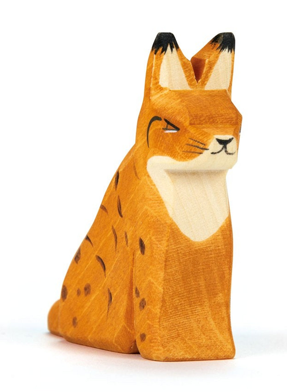 OSTHEIMER 15224 Luchs sitzend aus Holz Höhe 7,2cm Tiere aus aller Welt Raubkatzen