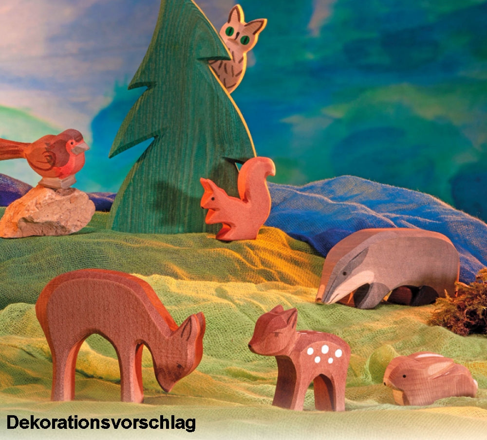 OSTHEIMER 15303 Reh fressend aus Holz Höhe 6,0cm Tiere in Wald & Flur