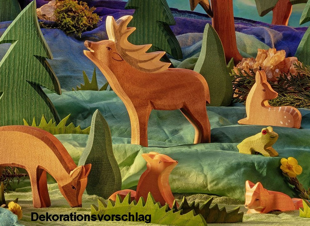 OSTHEIMER 15303 Reh fressend aus Holz Höhe 6,0cm Tiere in Wald & Flur