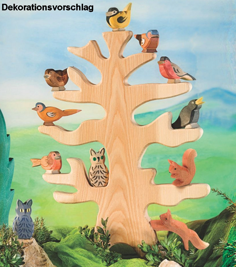 OSTHEIMER 1613 Eule weiß aus Holz Höhe 5,5cm Tiere in Wald & Flur