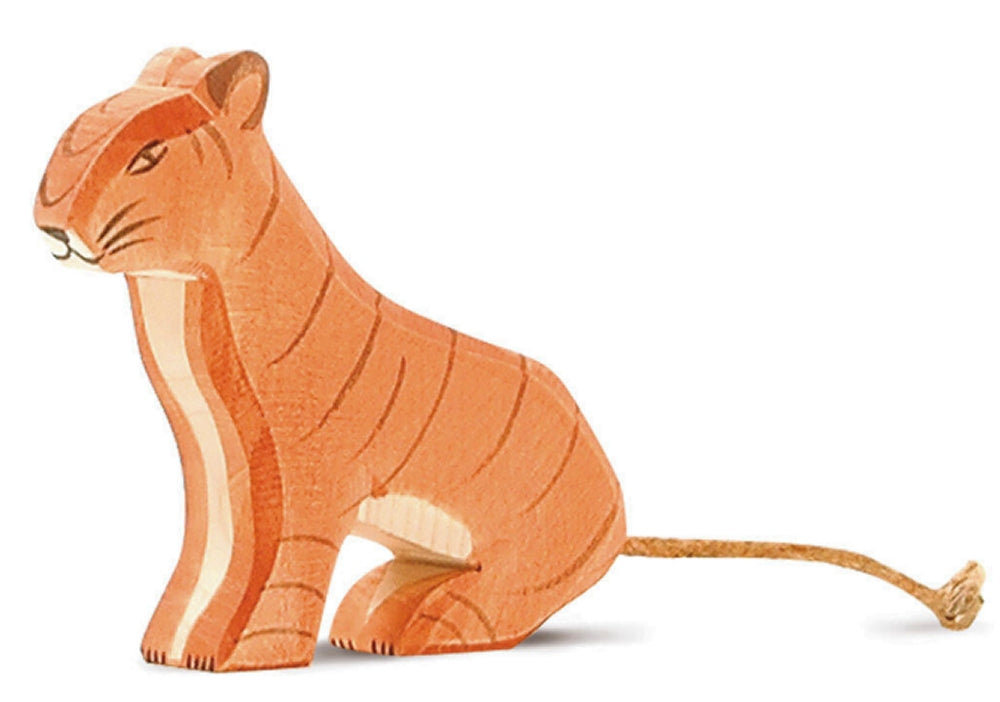 OSTHEIMER 20102 Tiger sitzend aus Holz Höhe 10,5cm Tiere aus aller Welt Raubkatze