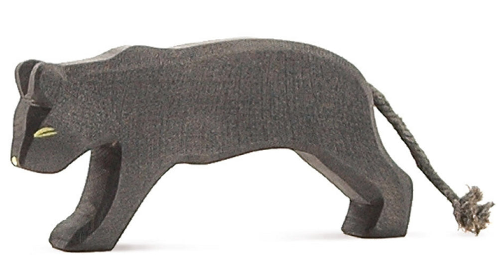 OSTHEIMER 2030 Panther schwarz aus Holz Höhe 6cm Tiere aus aller Welt Raubkatze