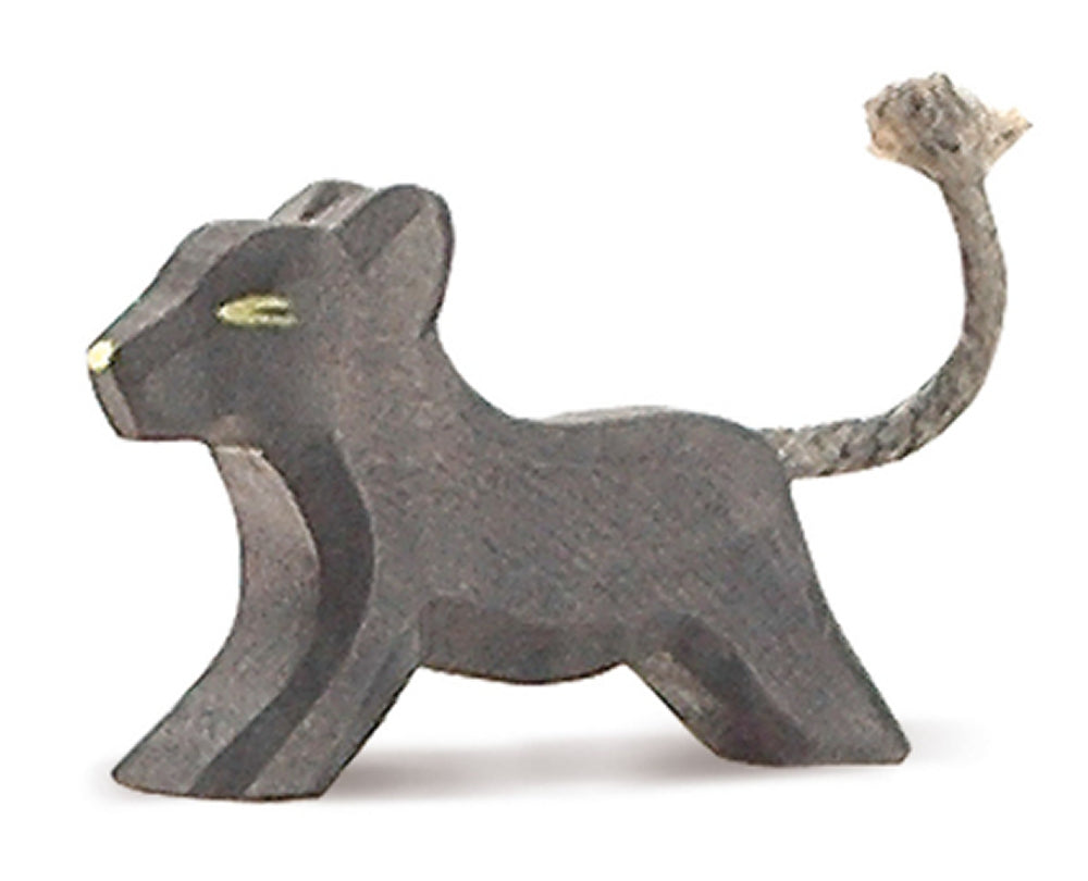 OSTHEIMER 2036 Panther klein, laufend aus Holz Höhe 5cm Tiere aus aller Welt Raubkatze