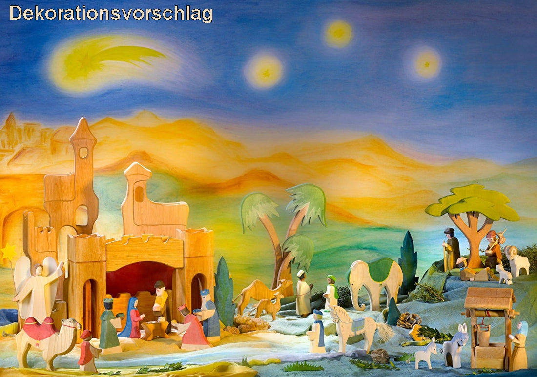 OSTHEIMER 42193 Pferd (Sattel) II aus Holz Weihnachten Krippenfiguren