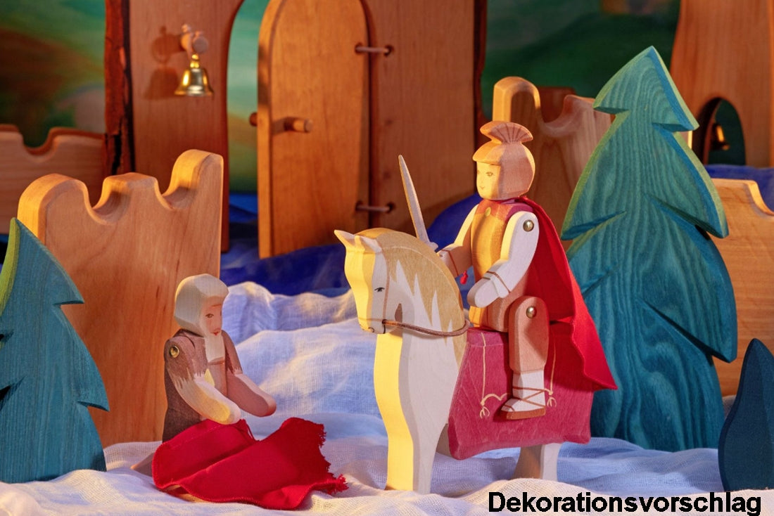 OSTHEIMER 37910 St. Martin mit Pferd und Bettler in Holzkiste 3 teilig Jahresfeste