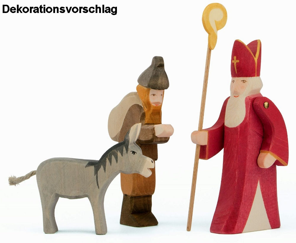 OSTHEIMER 38005 Knecht Ruprecht aus Holz Höhe 17cm Jahresfeste Nikolaus