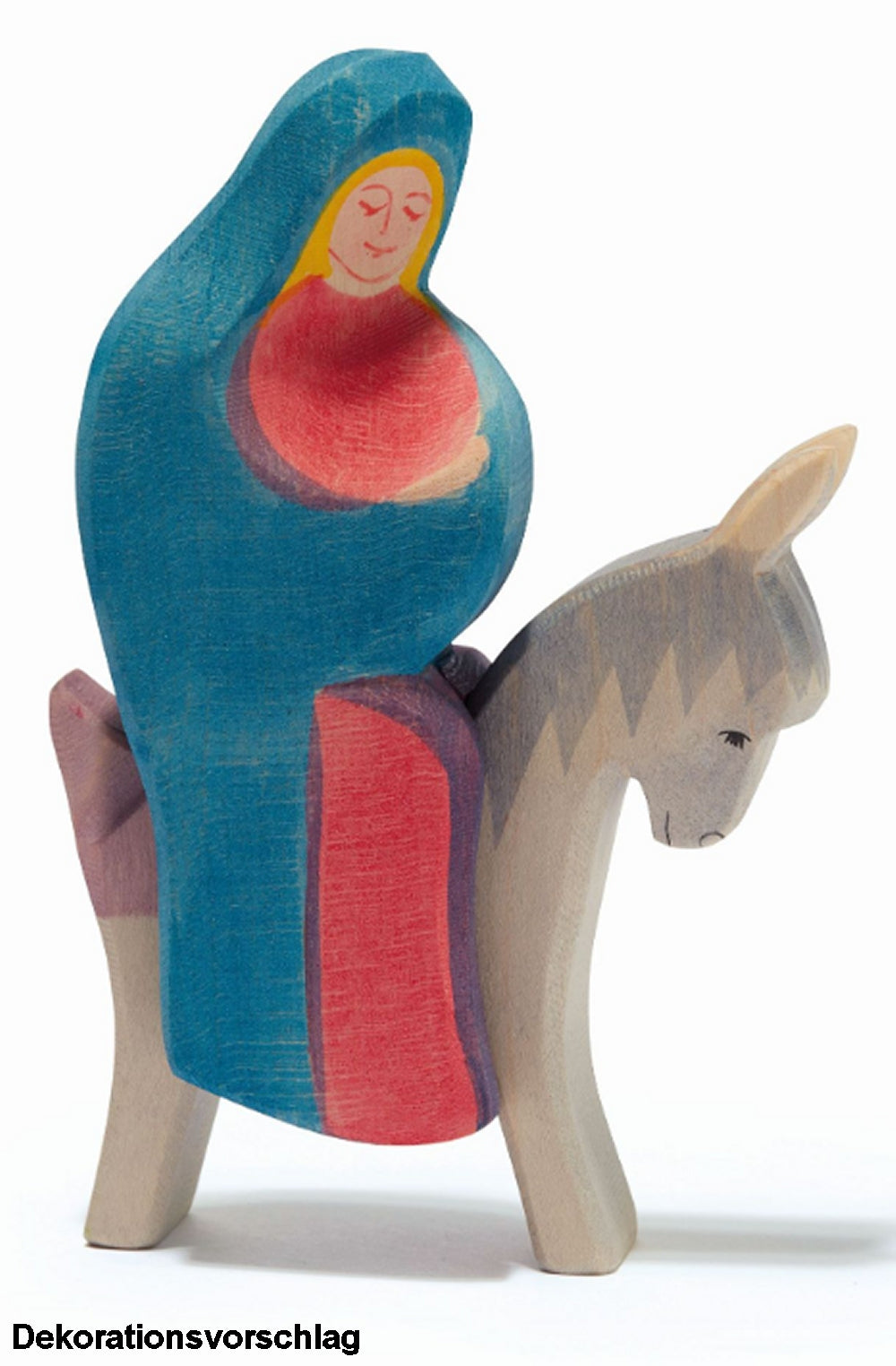 OSTHEIMER 4038 Set Maria auf Esel reitend aus Holz Höhe 16cm Weihnachten Krippenfiguren