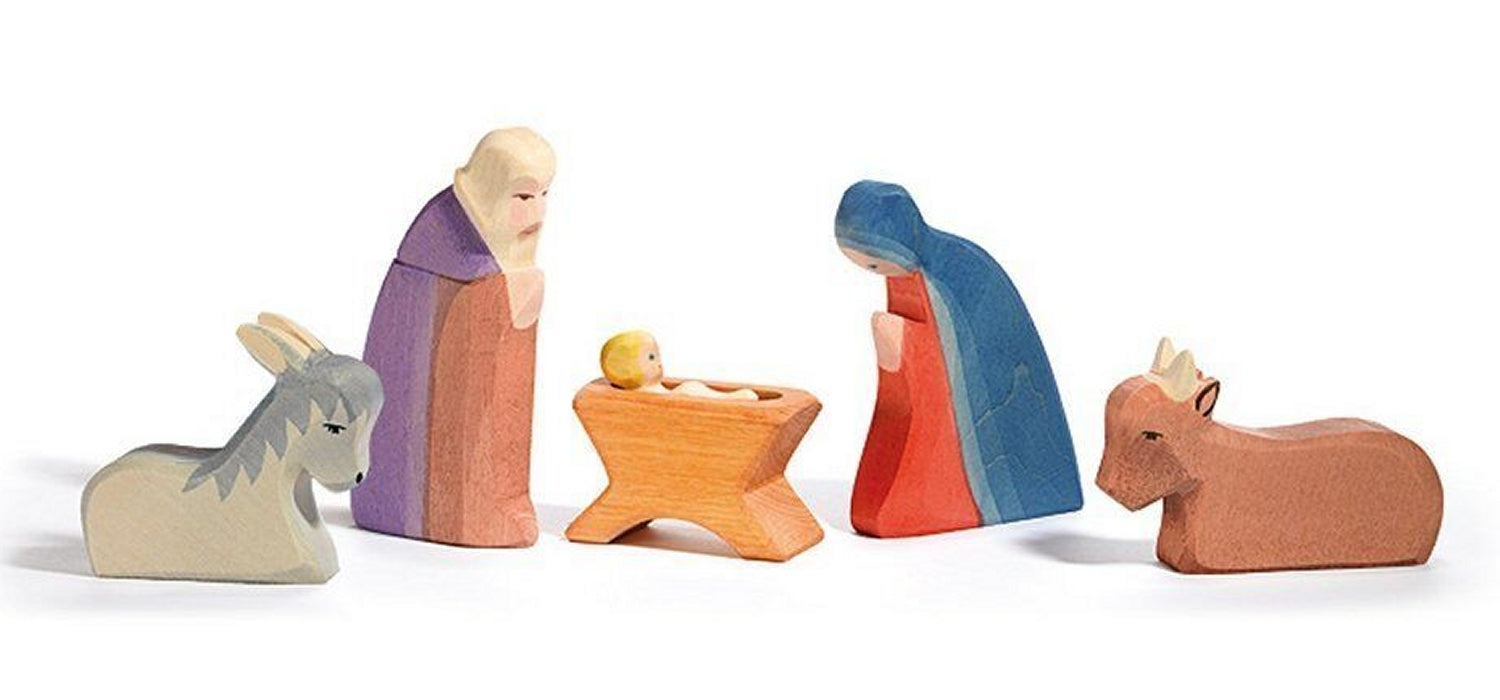 OSTHEIMER 4040 Set Heilige Familie 5 Figuren aus Holz Serie Classic Weihnachten Weihnachtskrippe