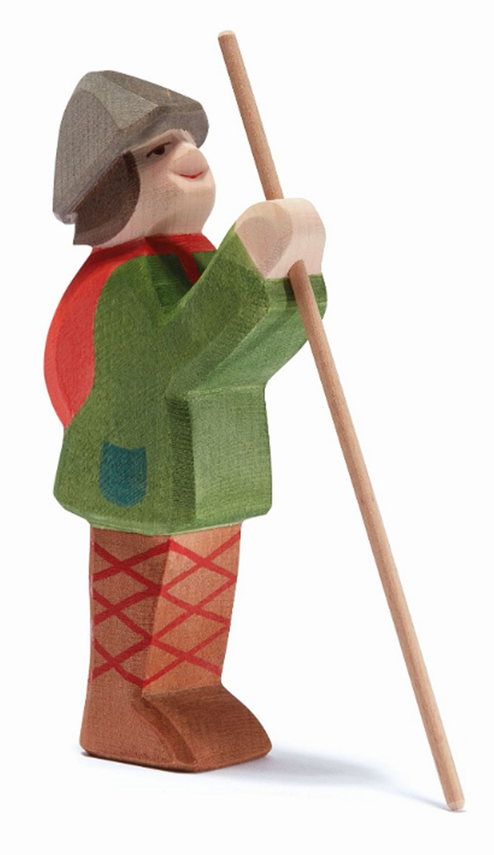 OSTHEIMER 40502 Hirte stehend mit Stab aus Holz Höhe 15cm Weihnachten Krippenfiguren
