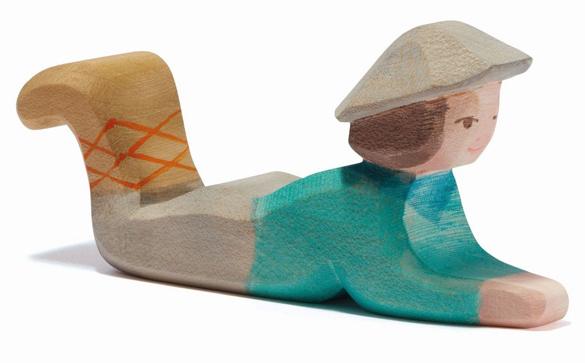 OSTHEIMER 40505 Hirte liegend aus Holz Höhe 6cm Weihnachten Krippenfiguren