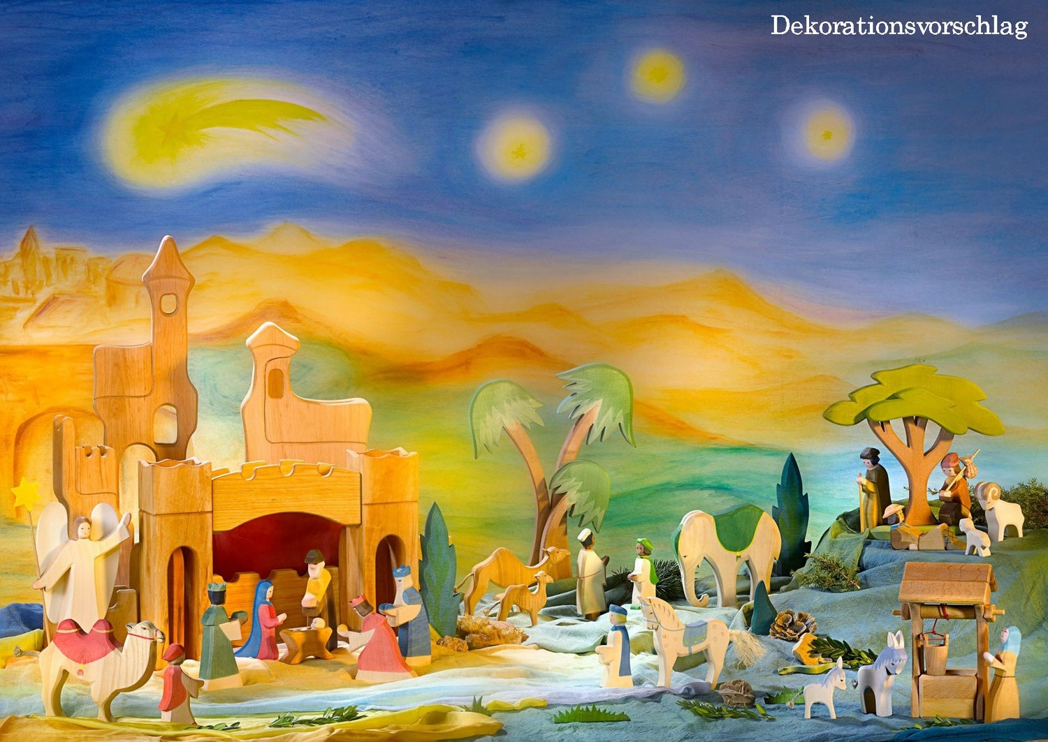 Ostheimer 42188 Sternsinger grün aus Holz Höhe 11,5cm Weihnachten Krippenfiguren