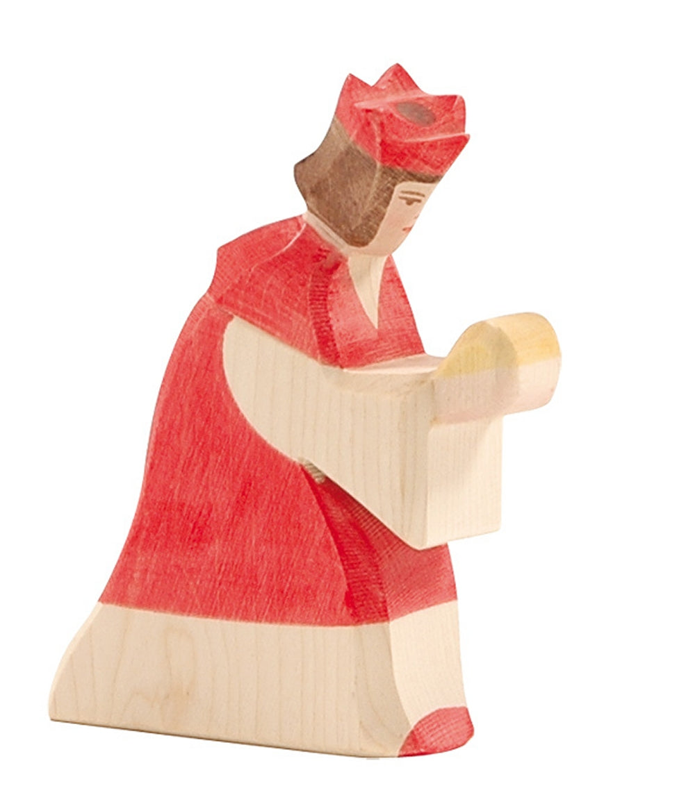 OSTHEIMER 41801 König rot aus Holz Höhe 13cm für Weihnachten Krippenfiguren