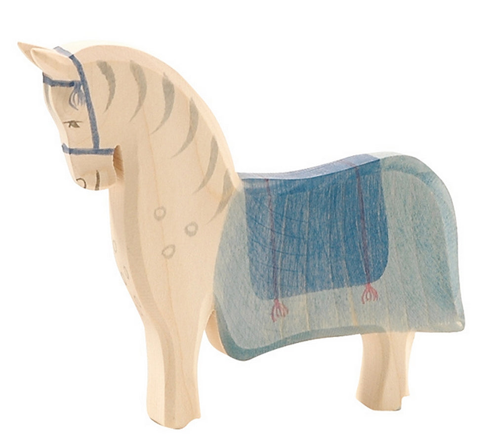 OSTHEIMER 41914 Pferd (Sattel) aus Holz Höhe 14,5cm Weihnachten Krippenfiguren