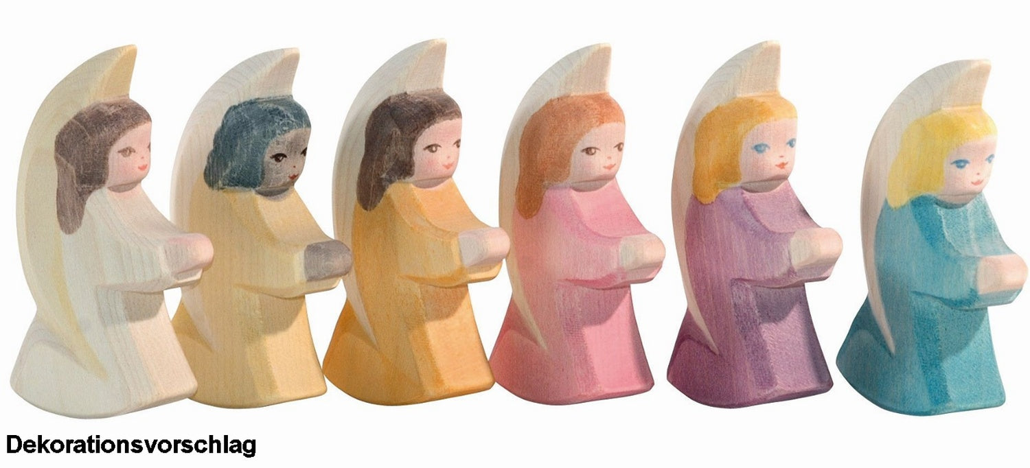 OSTHEIMER 42011 Engelchen weiß aus Holz Höhe 8cm Jahresfeste Engel Weihnachtsengel