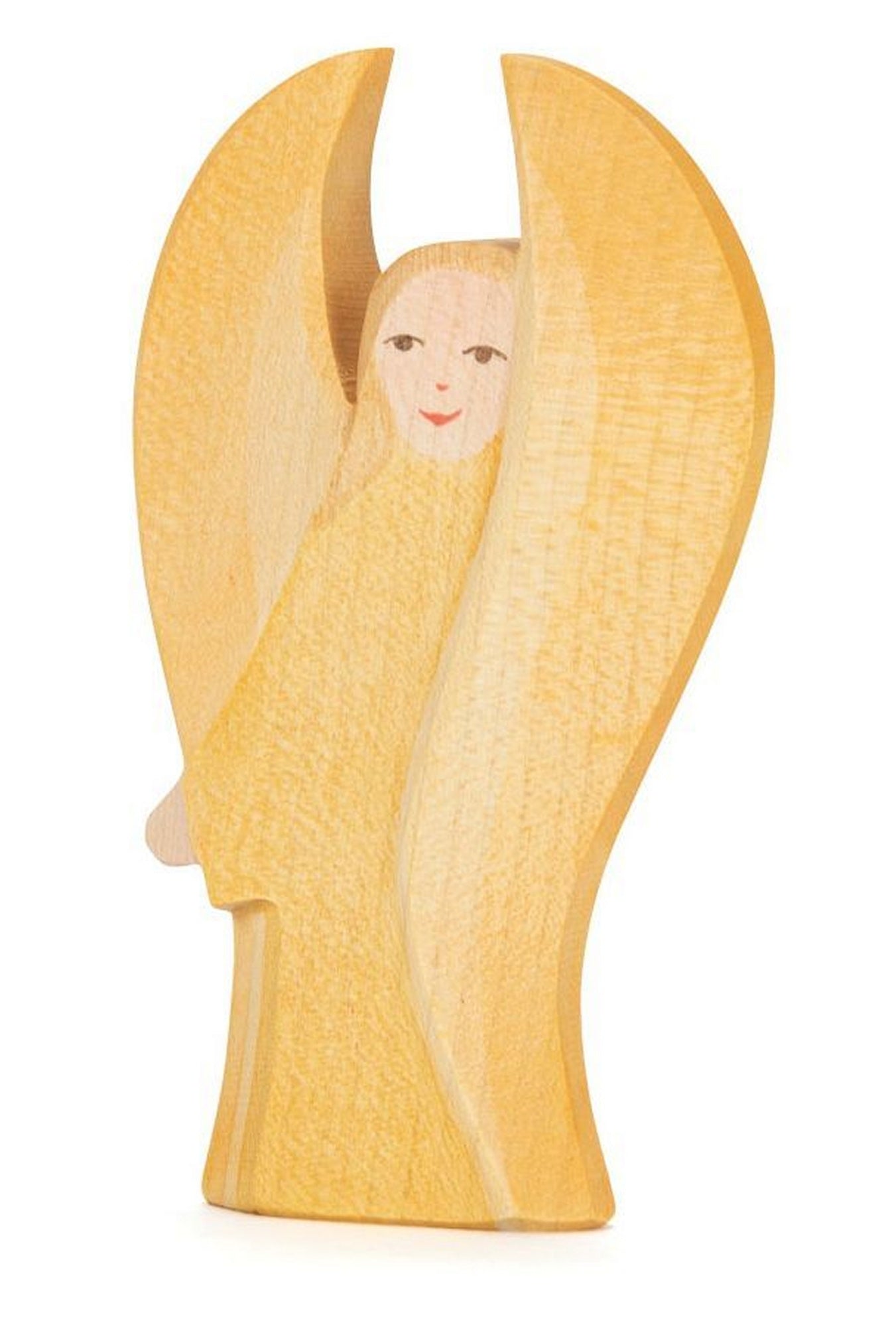 OSTHEIMER 42107 Schutzengel gelb aus Holz Höhe 11cm Jahresfeste Engel Weihnachtsengel