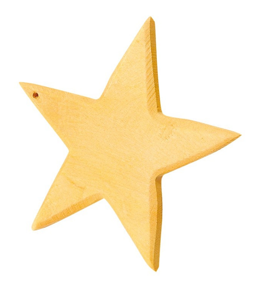 OSTHEIMER 4480 Stern gelb aus Holz Höhe 8,5cm Weihnachten Weihnachtsschmuck
