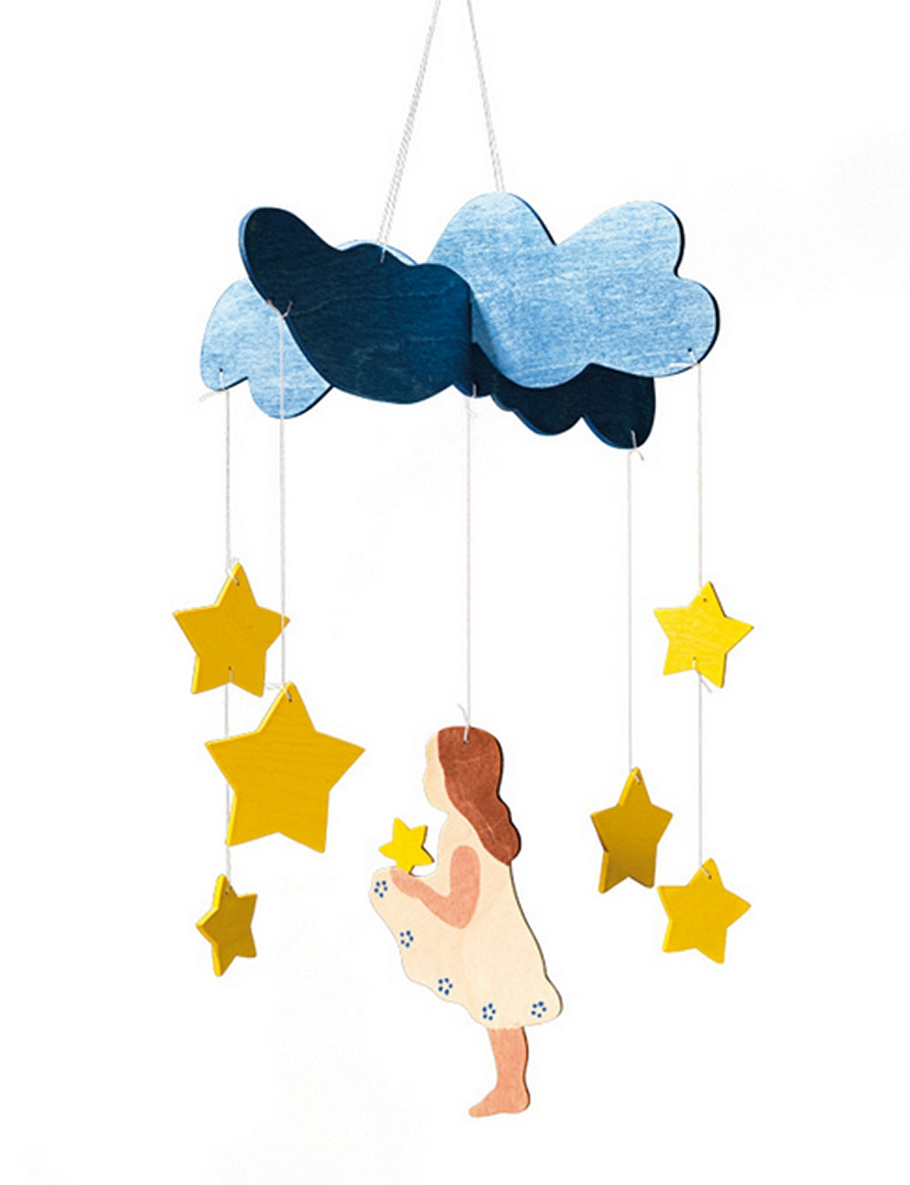 OSTHEIMER 5520056 Mobile Sterntaler aus Holz Höhe 43cm Kinderzimmer Dekoration