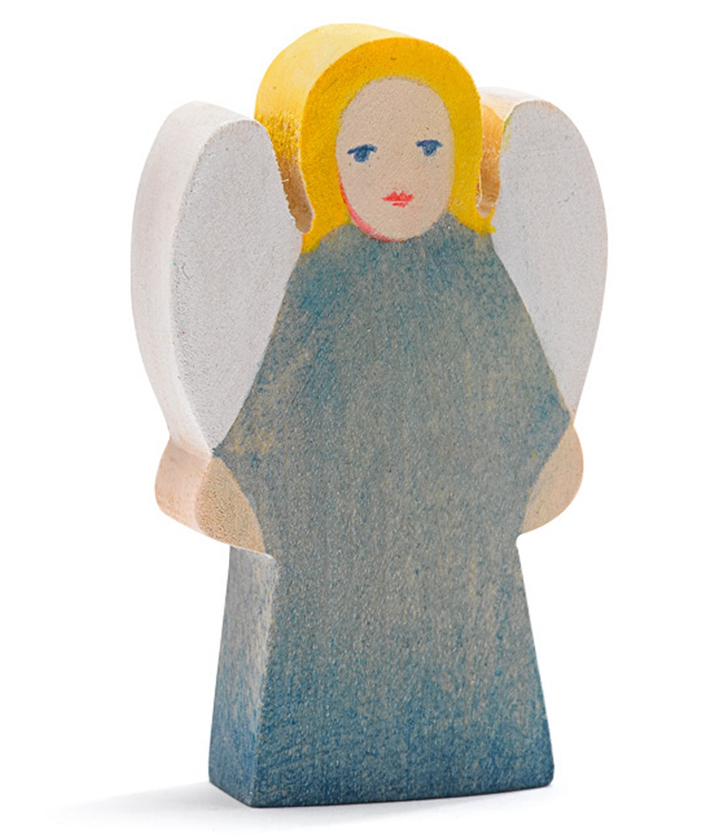 OSTHEIMER 5530282 Engel blau aus Holz Höhe 5cm Jahresfeste Weihnachtsengel