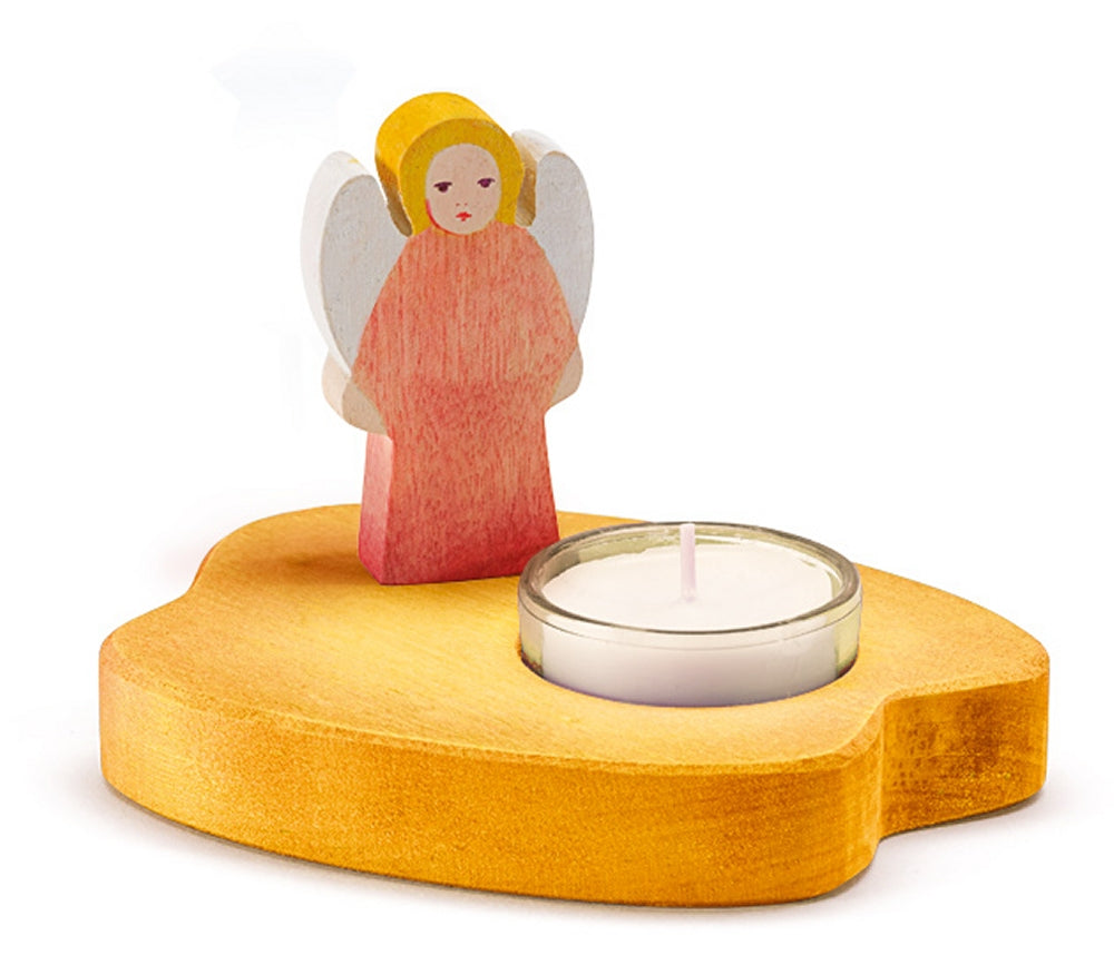 OSTHEIMER 5530283 Teelicht mit Engel rot Höhe 9cm Breite 12cm Weihnachtsschmuck