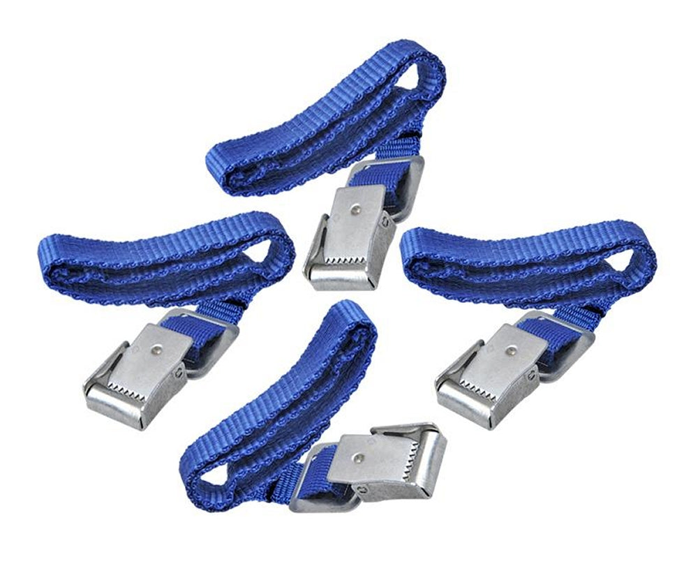 ProPlus 330285 Set Befestigungsriemchen mit Metallschnallen für Fahrradträger 4 Stück, blau