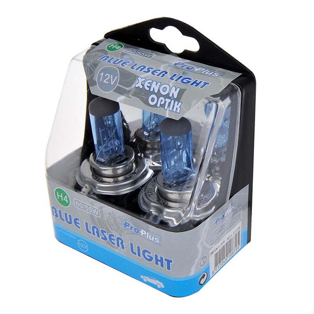 AUGELISTET - ProPlus 410706 Paar KfZ Lampen H4 60/55 Watt BlueLaserLight mit StZVO Zulassung