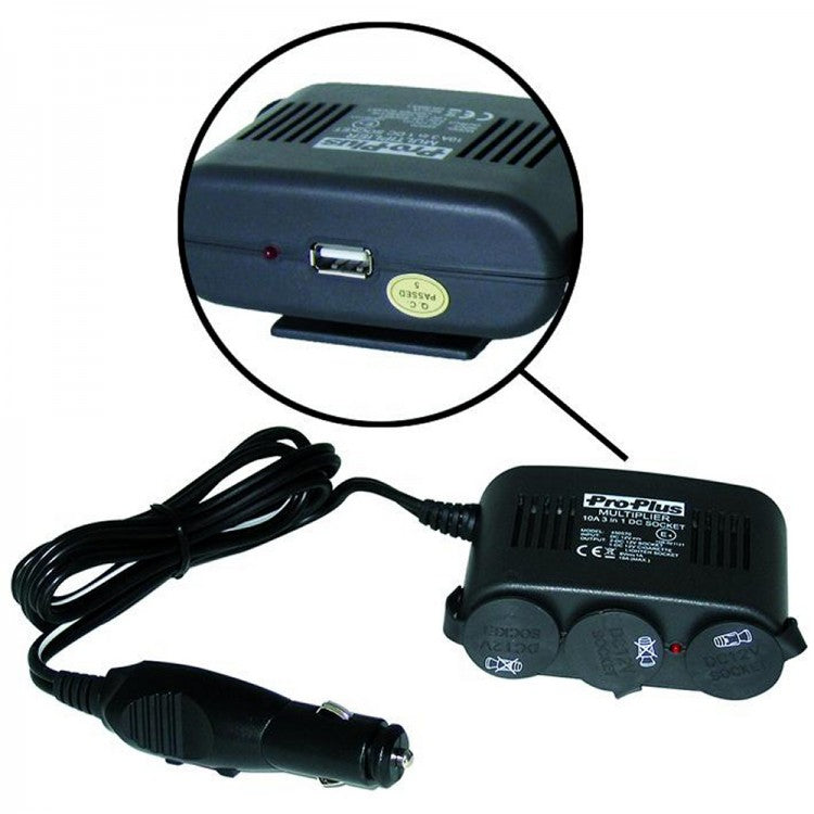 ProPlus 450570 KfZ Steckdose 3 fach mit USB Ausgang Multiverteiler