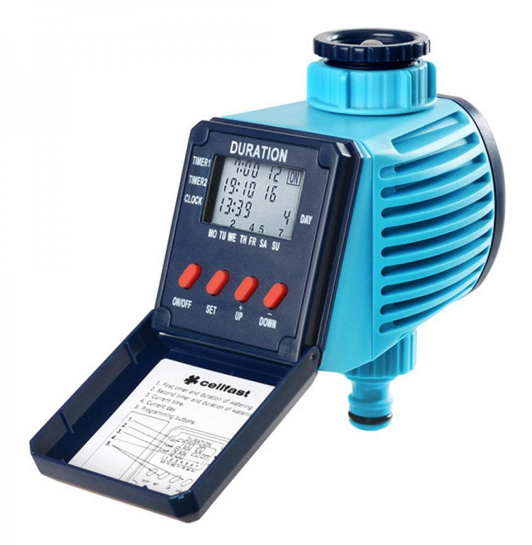 Cellfast 52-095 Bewässerungsuhr Zeitschaltuhr LCD Anzeige Wochenschaltung