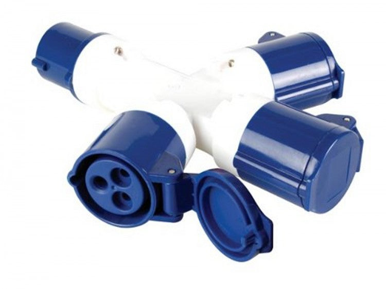 PEREL ECEES1 CEE 3 fach Verteiler 1 CEE Eingang auf 3 CEE Ausgänge 230 Volt