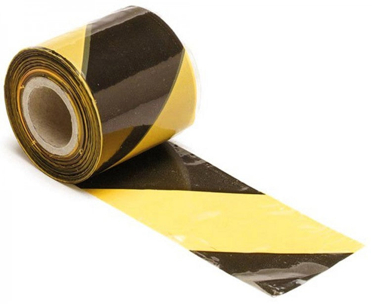 PEREL 1188-250 Trassierband 250m SCHWARZ-GELB Flatterband Absperrband