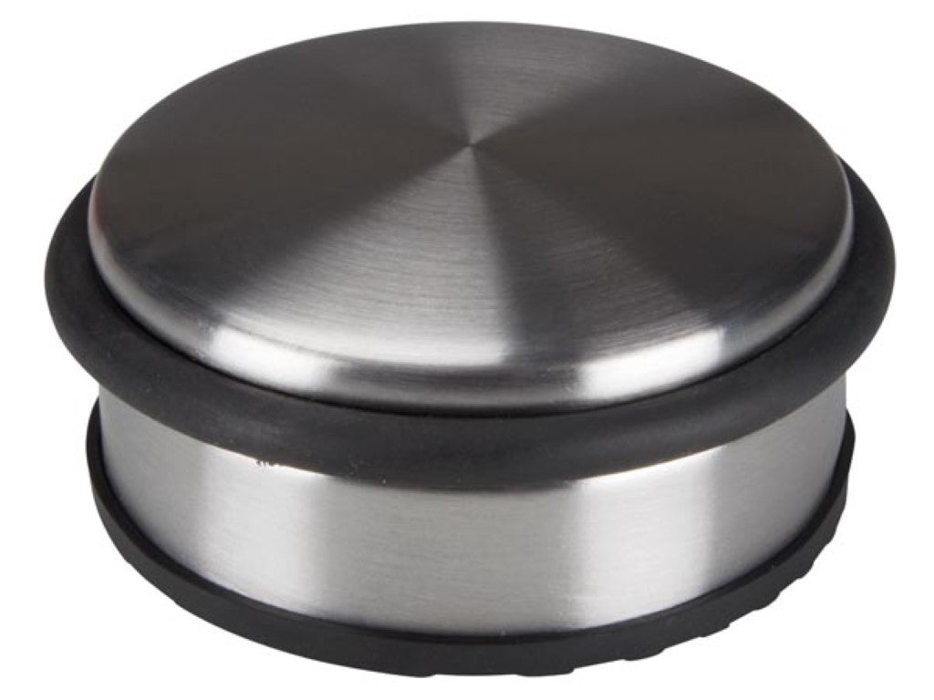 PEREL TL74052 Edelstahl Türstopper mit rutschfester Gummibasis Höhe 40mm Ø100mm 1,1 kg