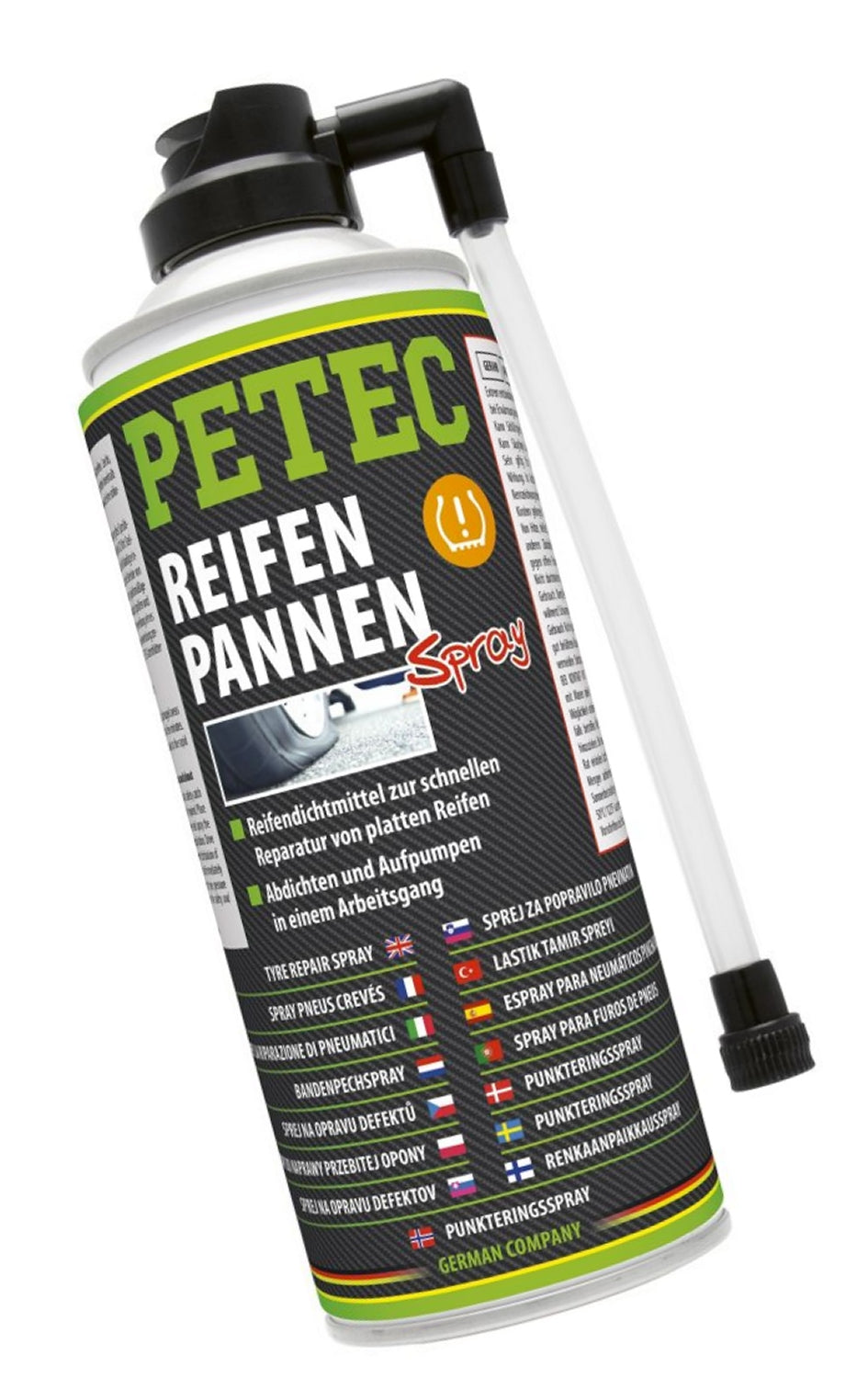 PETEC 70580 Reifenpannenspray PKW 400ml Keilriemen Reifenpanne Spray