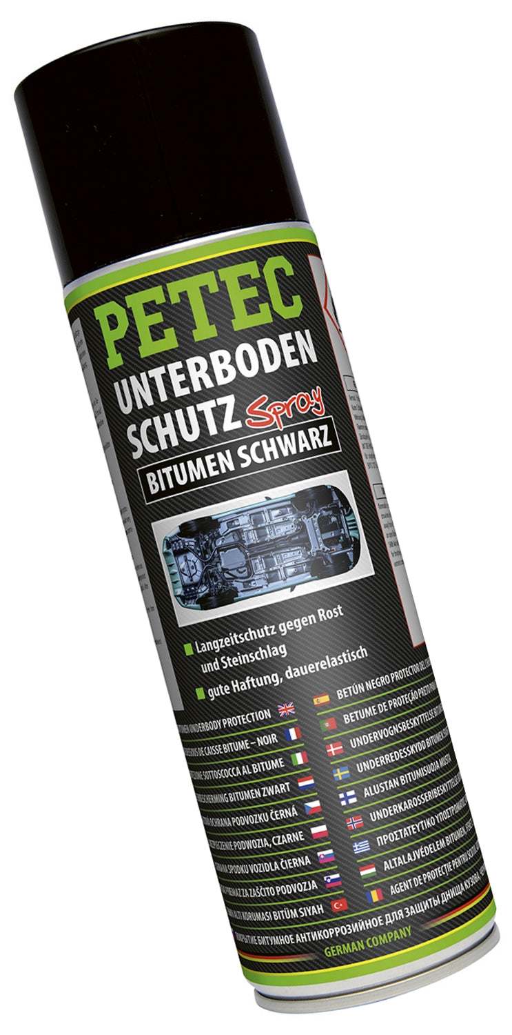 PETEC 73150 Unterbodenschutz Bitumen Spray 500ml Schwarz Bitumenspray
