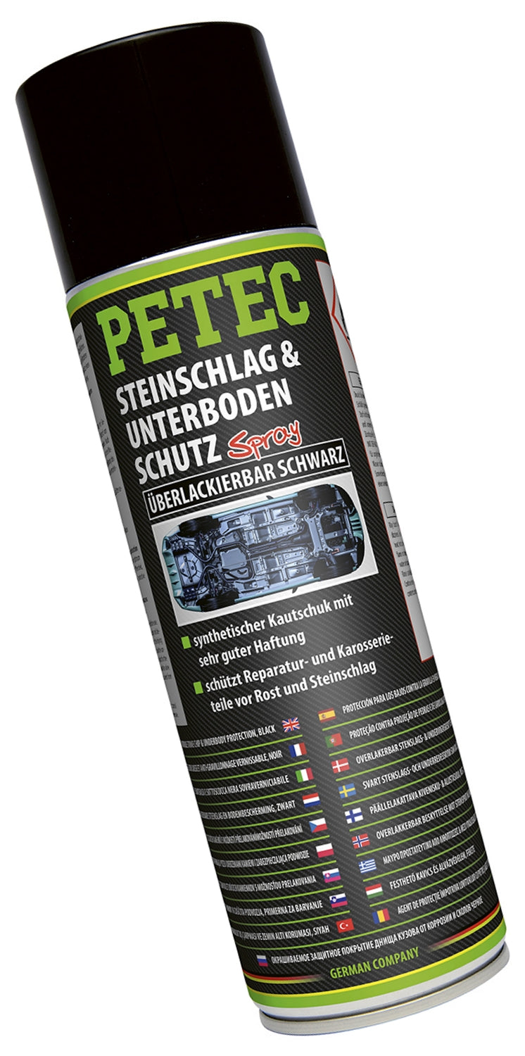 PETEC 73250 Steinschlag Rost Schutz Unterbodenschutz Schwarz Spray 500ml
