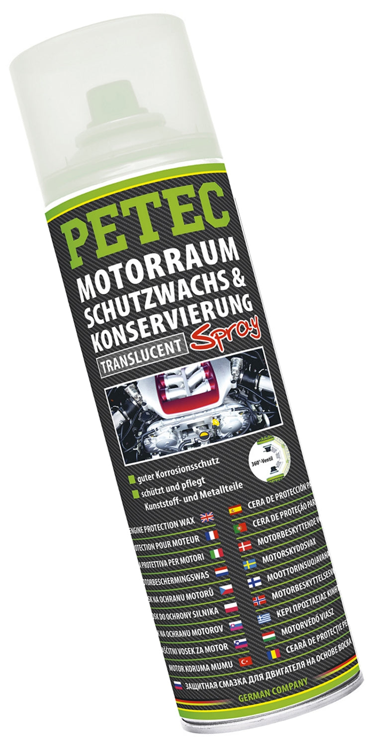 PETEC 73430 Motorschutzwachs Spray 500ml Motorschutz Wachs Korrosionsschutz
