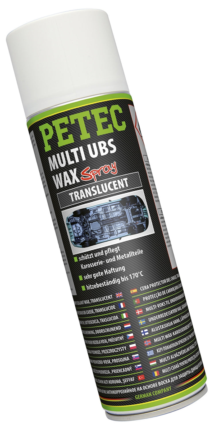 PETEC 73450 Multi UBS Wax Transparent Spray 500ml Schutzfilm Schutzkonservierung