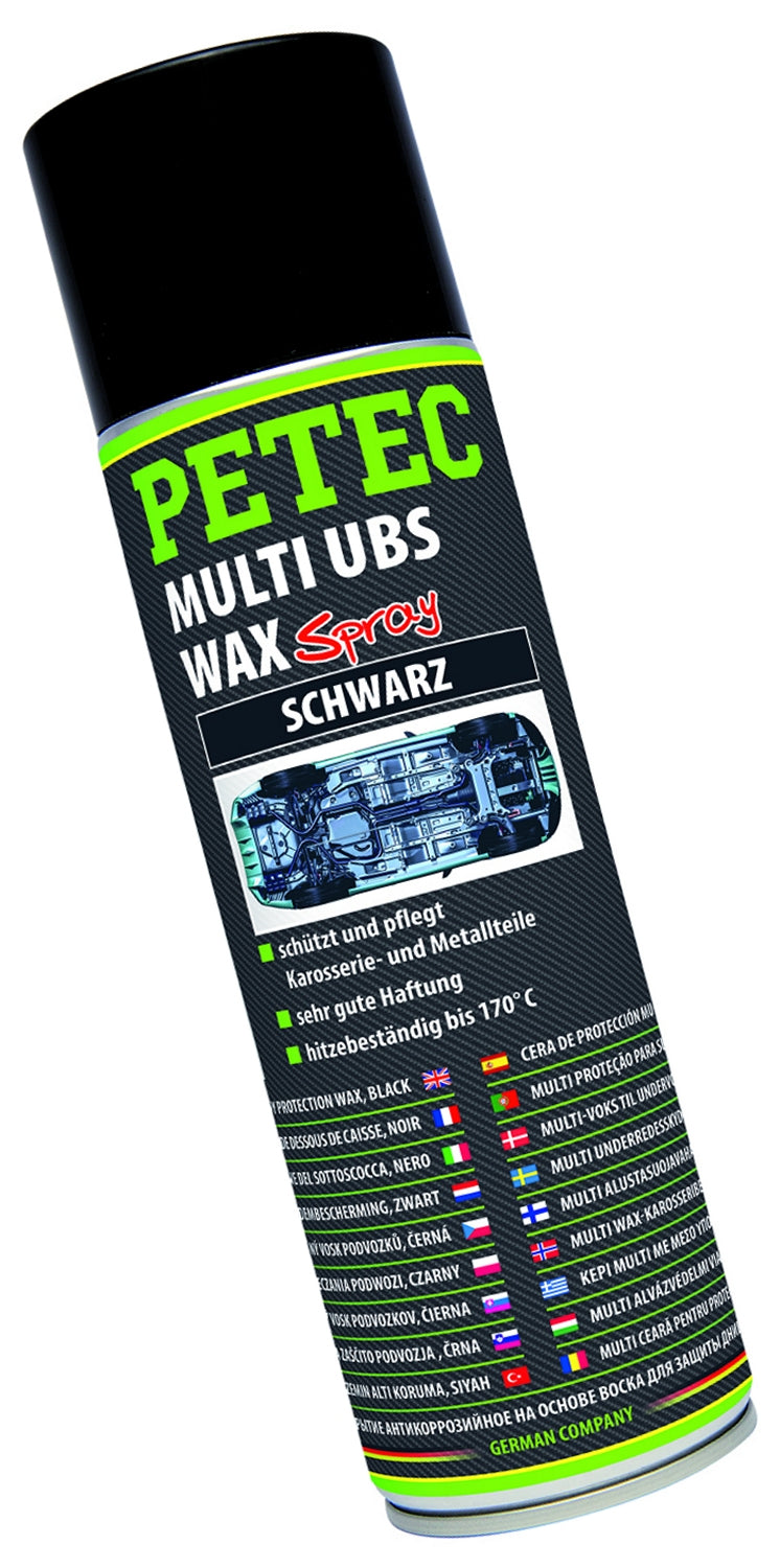 PETEC 73460 Multi UBS Wax Schwarz Spray 500ml Schutzfilm Schutzkonservierung
