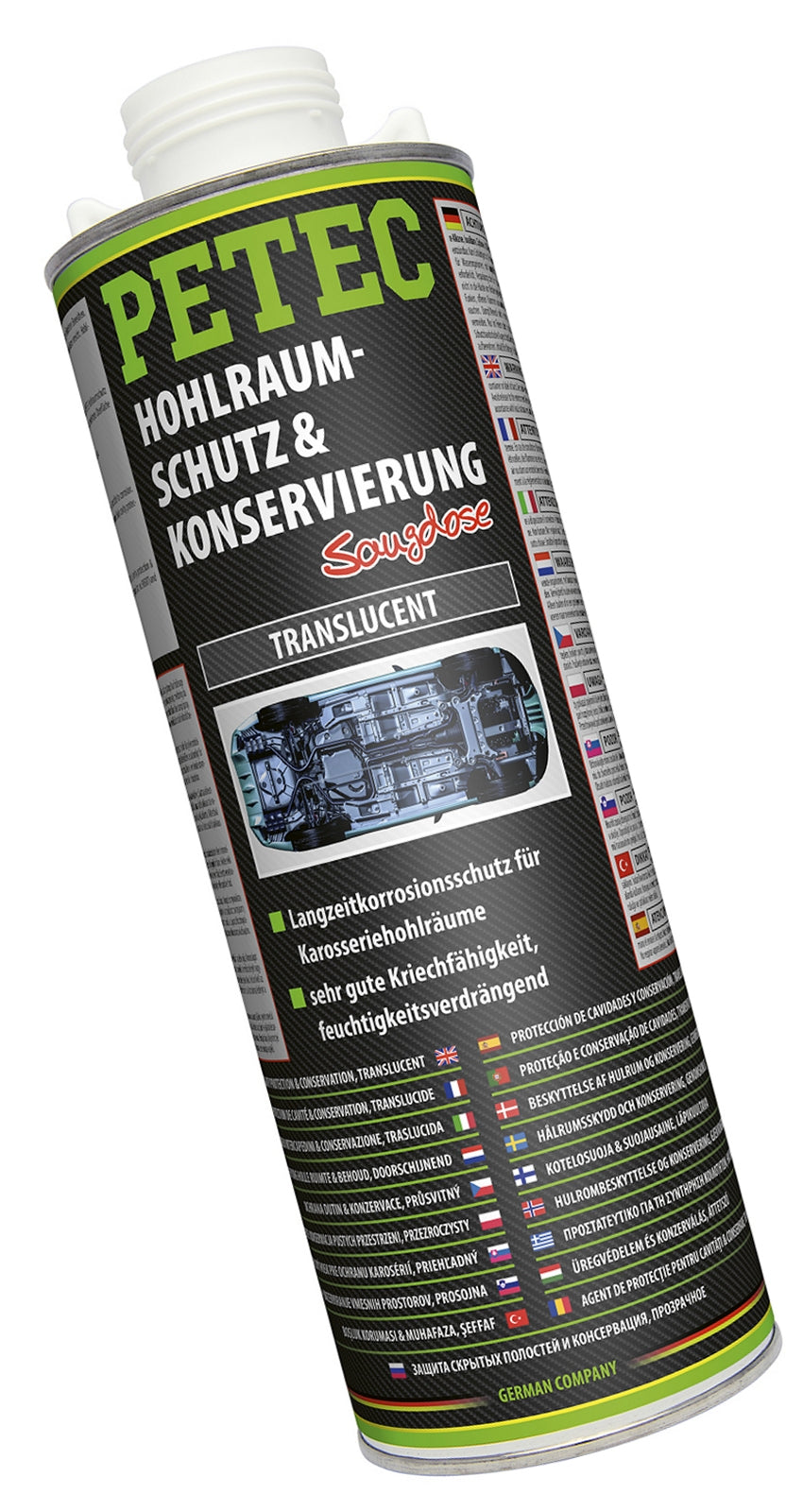 PETEC 73510 Hohlraumschutz & Konservierung Transparent 1000ml Langzeitschutz Rostschutz