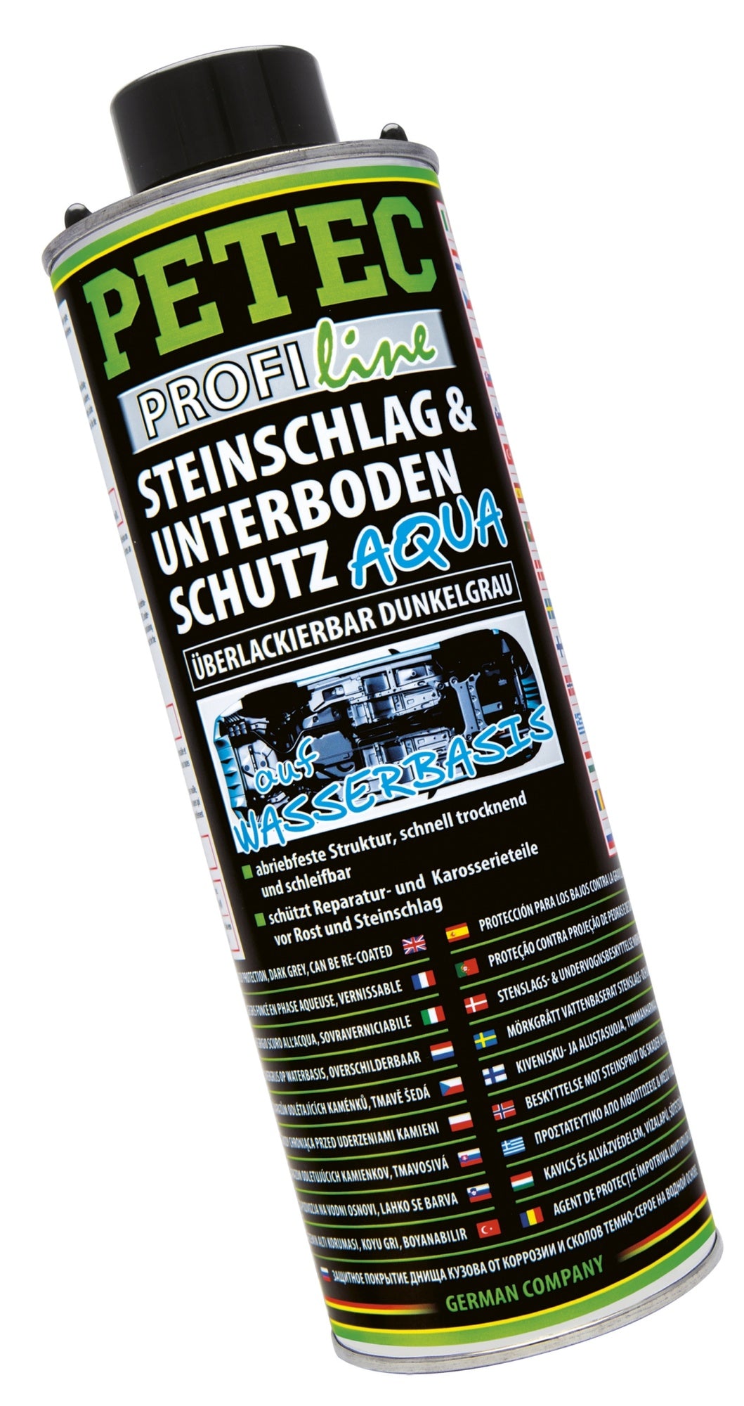 PETEC 73710 Steinschlagschutz & Unterbodenschutz AQUA 1000m Wasserbasis Dunkelgrau